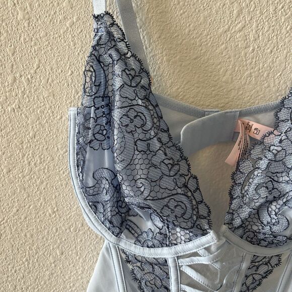 NWOT Victoria's Secret Dream Angels Bra Top S-DD Blue Lacey Boho Coquette - Picture 4 of 13